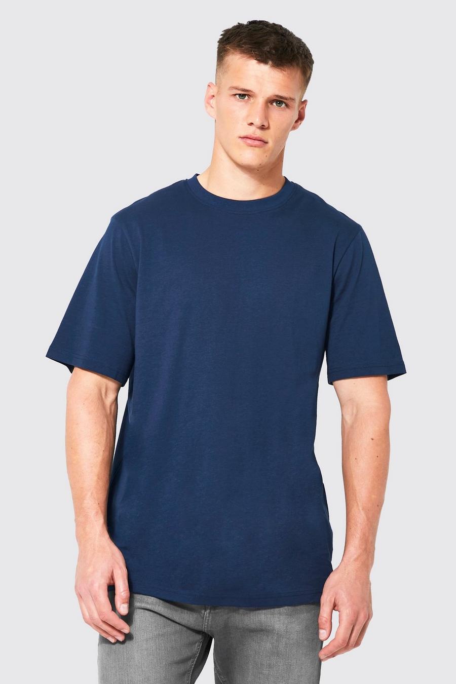 Navy Tall Basic Crew Neck T-shirt image number 1