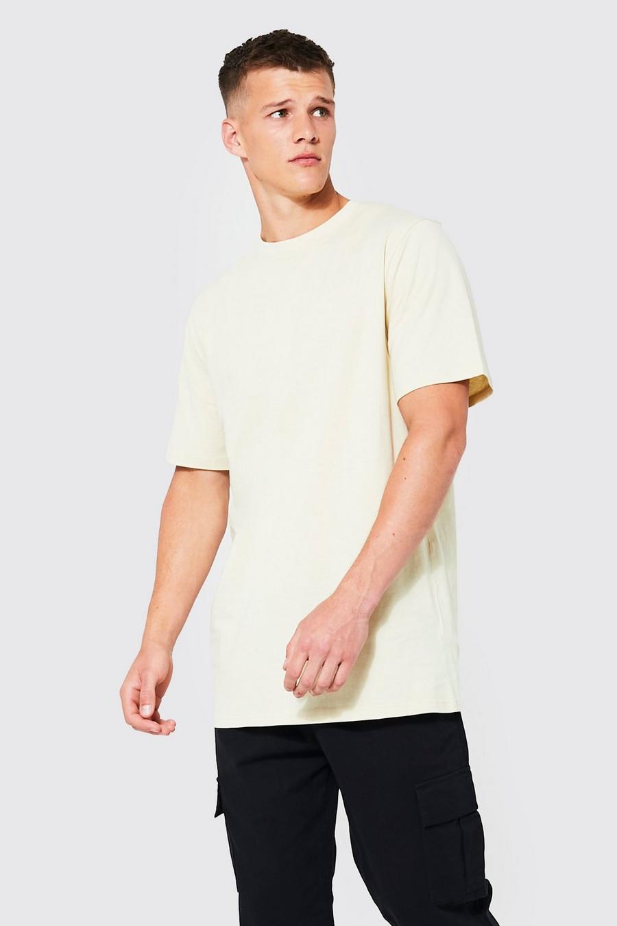 Sand beige Tall Basic Longline Crew Neck T-shirt