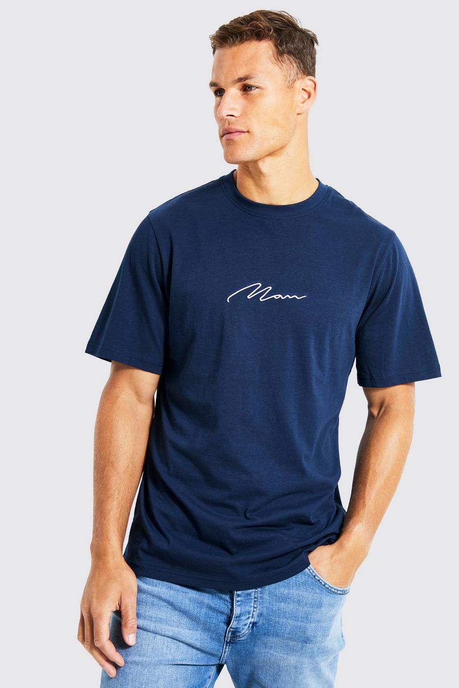 Navy Tall Man Script T-shirt image number 1