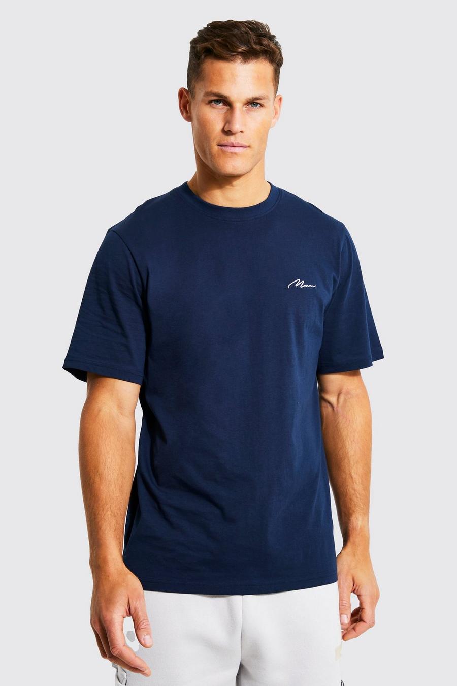 Navy Tall Man Logo Script T-shirt image number 1