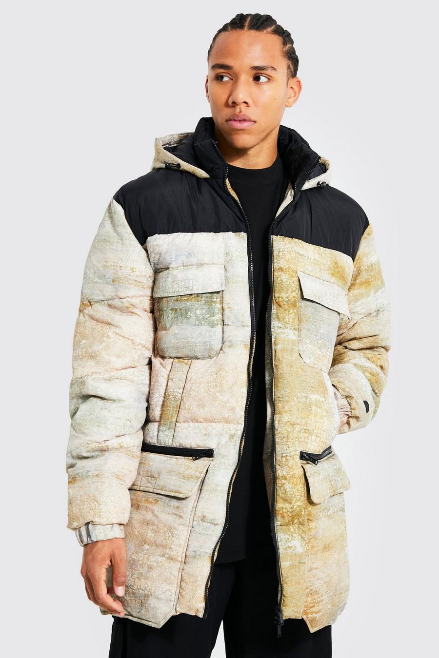 Tall Camouflage-Parka mit Utility-Tasche, Stone image number 1