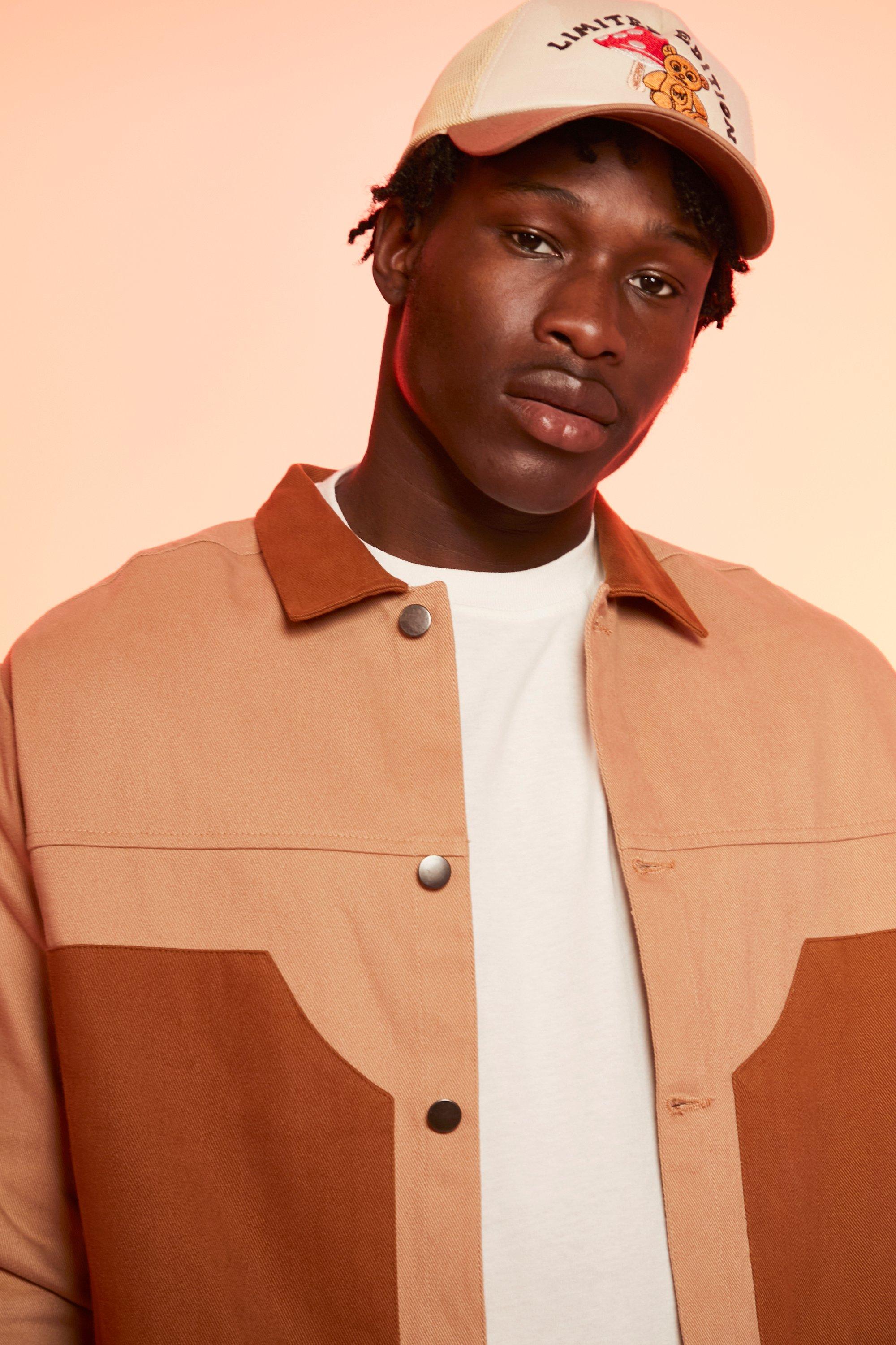 Tan sale oversized jacket