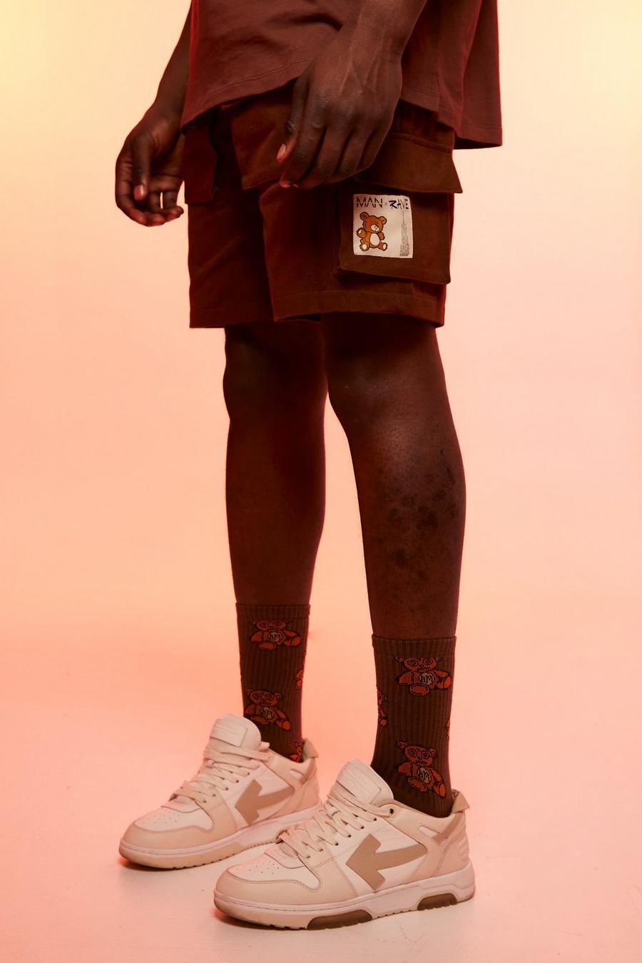 Chocolate brun Relaxed Fit Multipocket Cargo Shorts image number 1