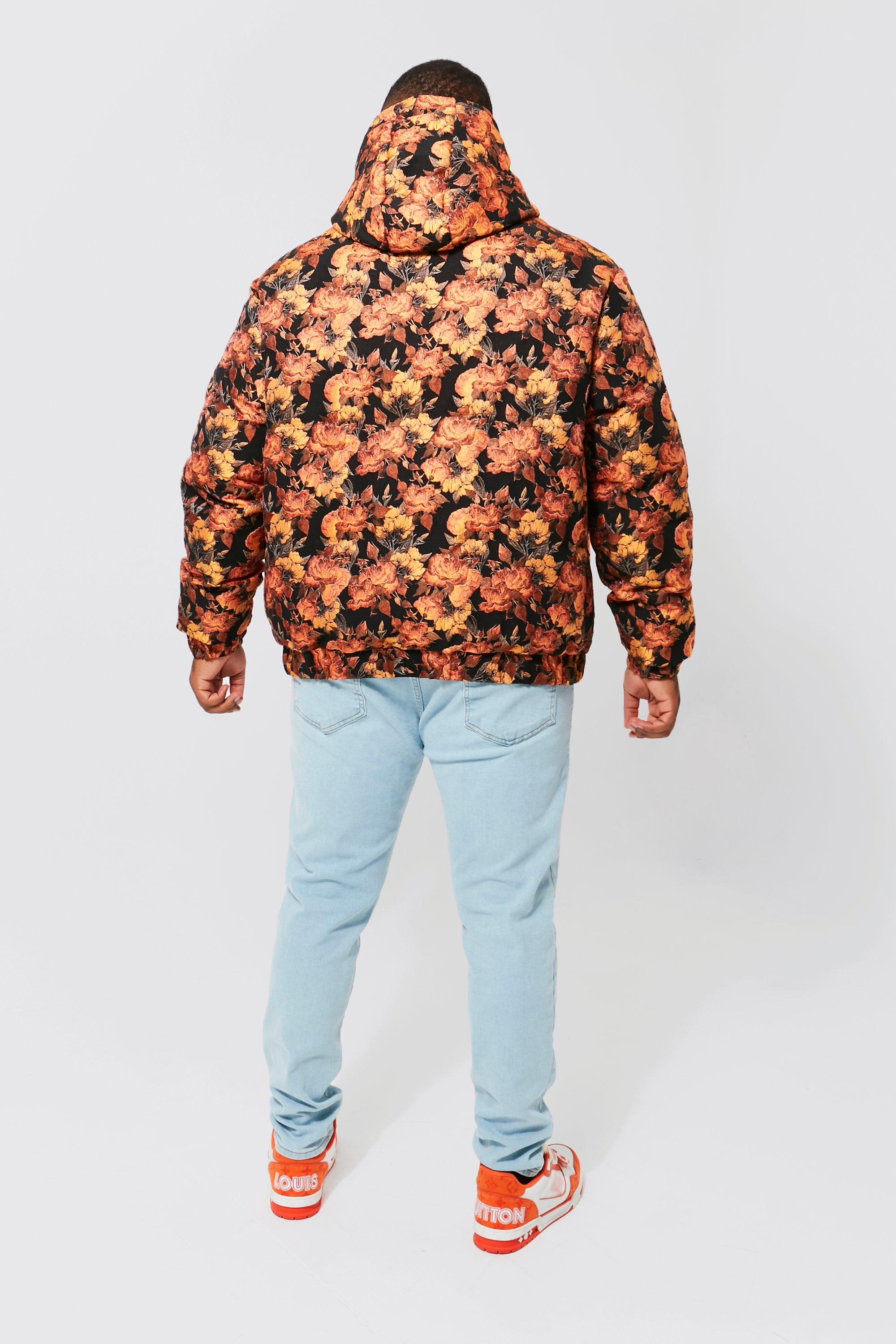 Puma pullover windbreaker in camo print store in orange