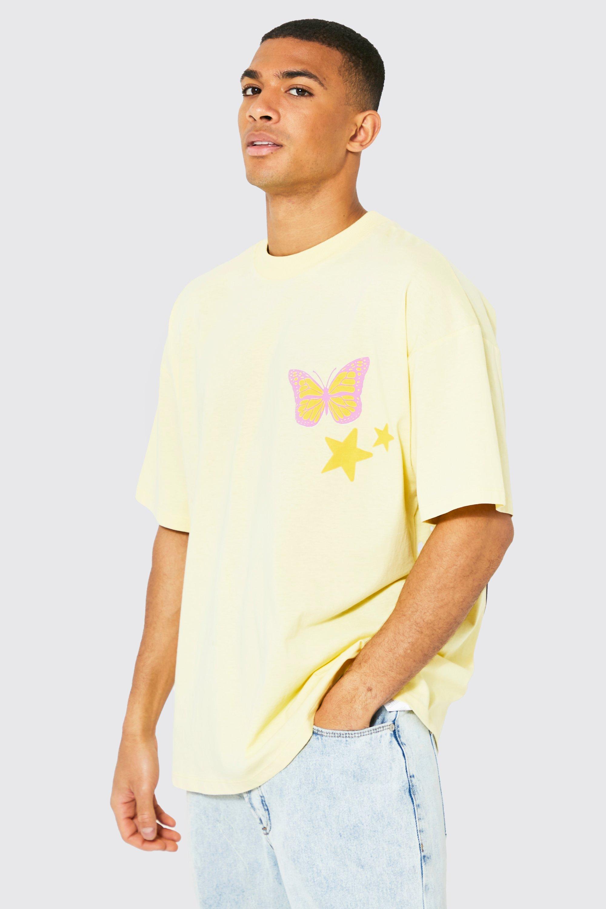 Oversized Butterfly Puff Print T-shirt | boohoo