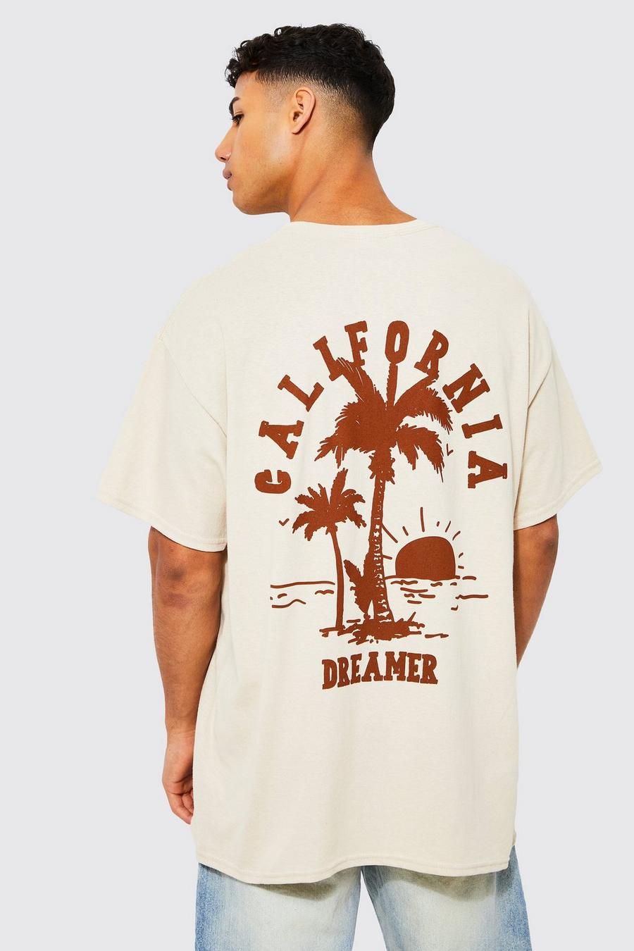 T-shirt oversize à imprimé California, Sand image number 1