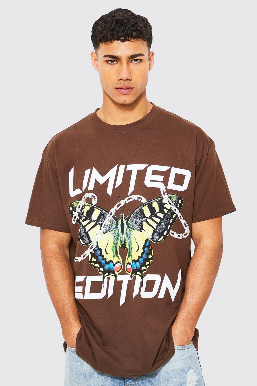 Chocolate brown Oversized Limited Edition Butterfly T-shirt