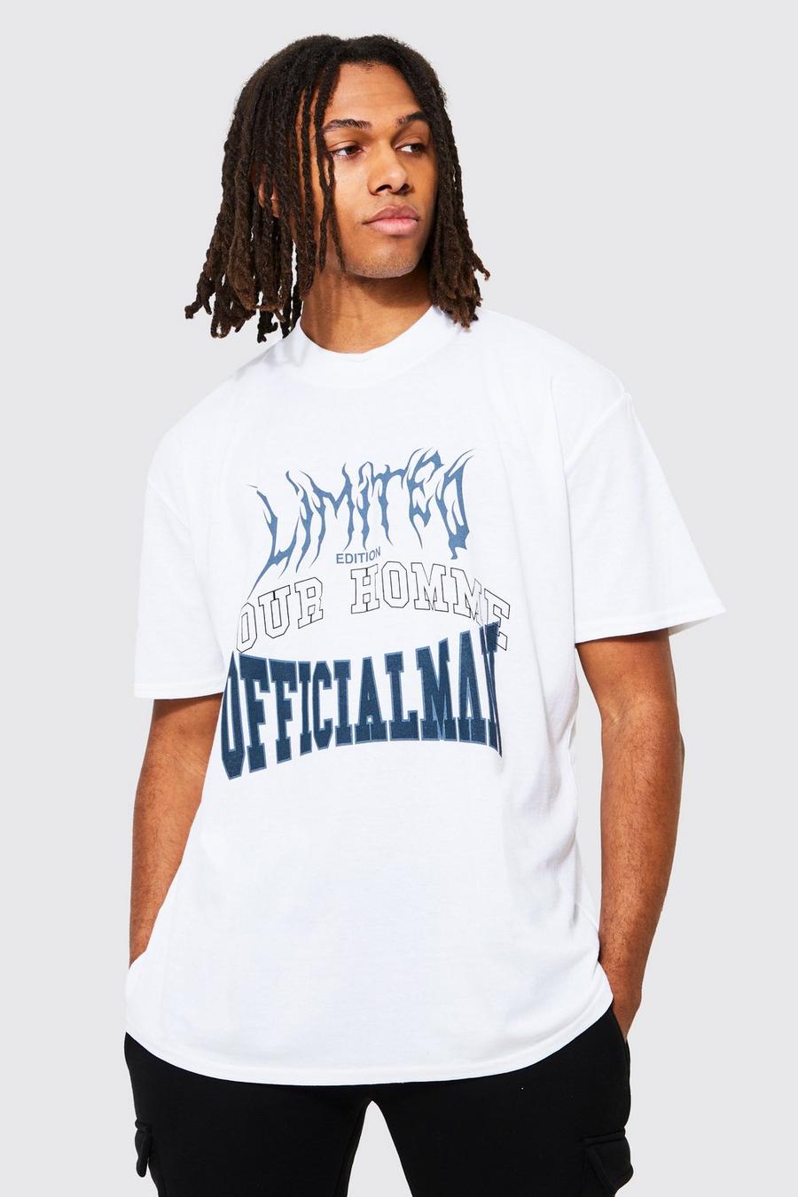 Oversize T-Shirt mit Limited Print, White blanc