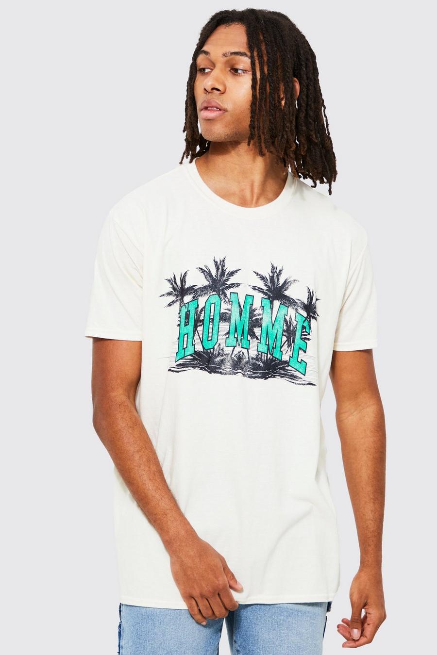 Ecru white Homme Graphic T-shirt
