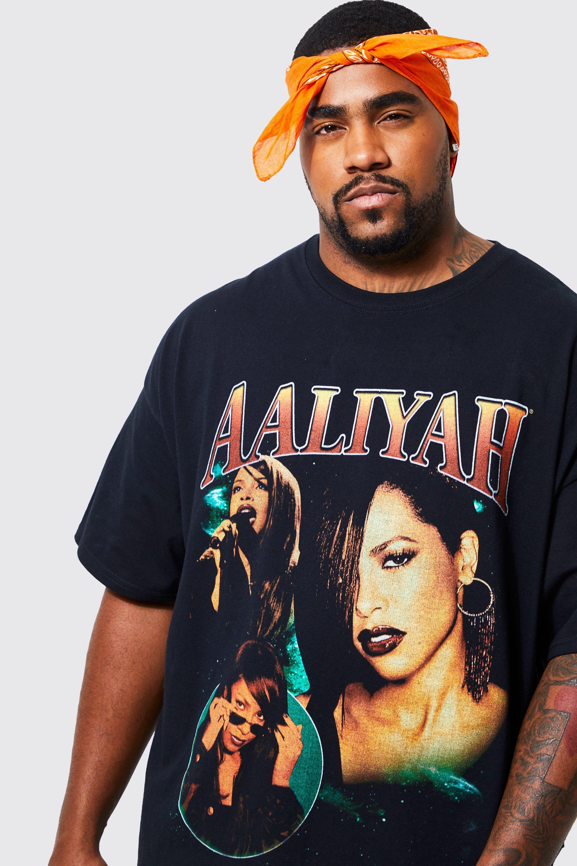 Grande taille - T-shirt effet vintage à imprimé Aaliyah