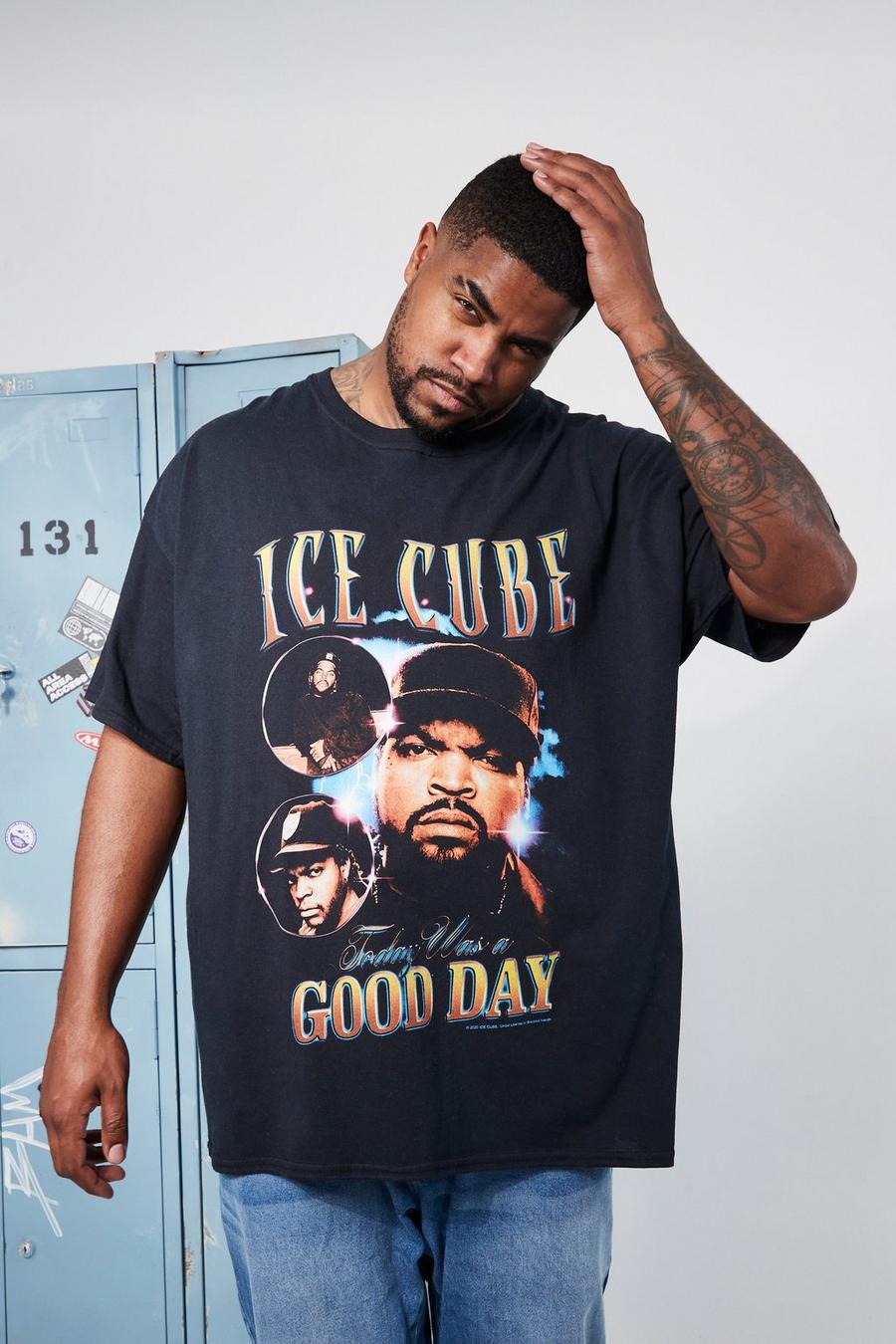 Black Plus Vintage Ice Cube Homage License T-shirt image number 1