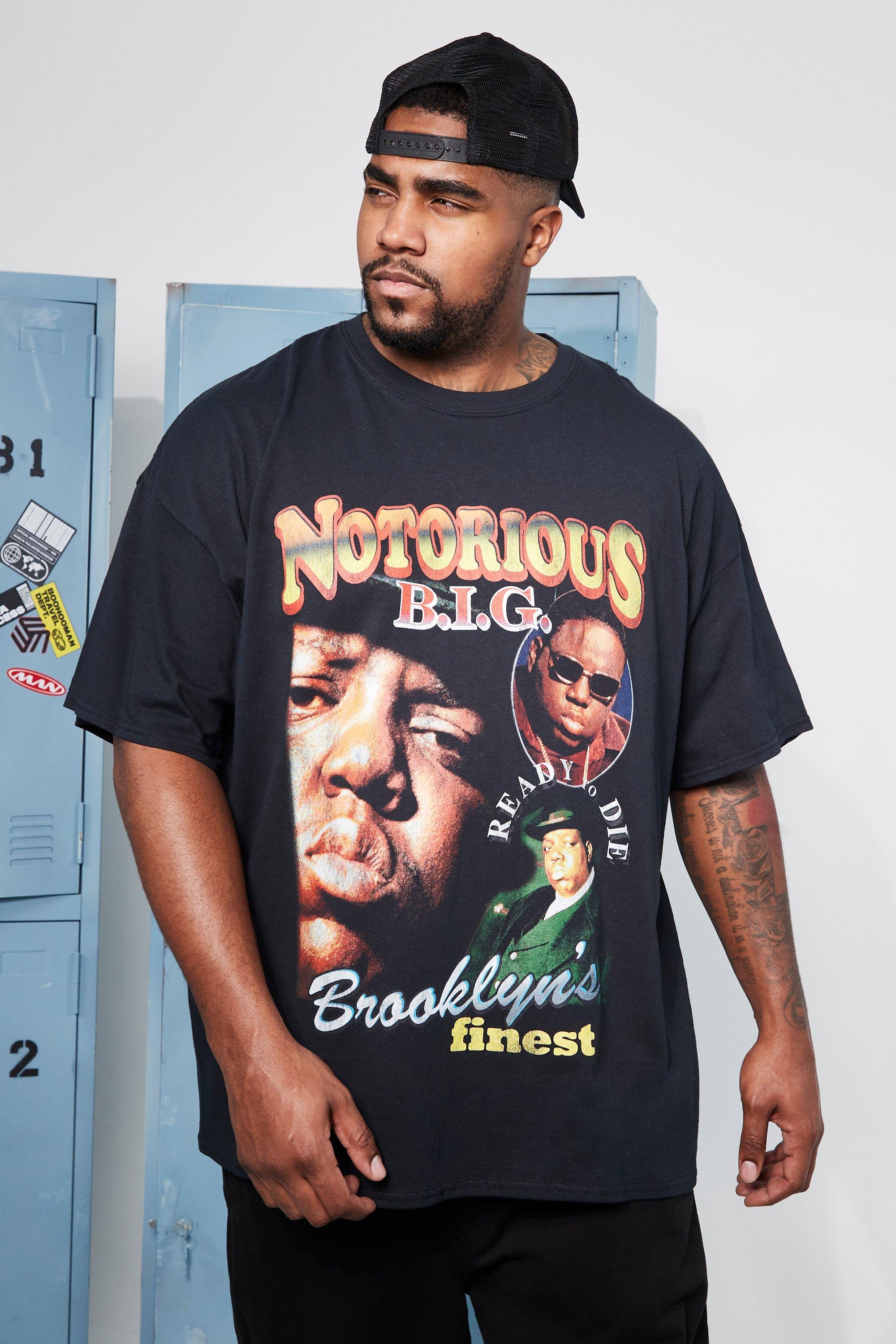 Plus Size Notorious Big Chest Print License T-shirt