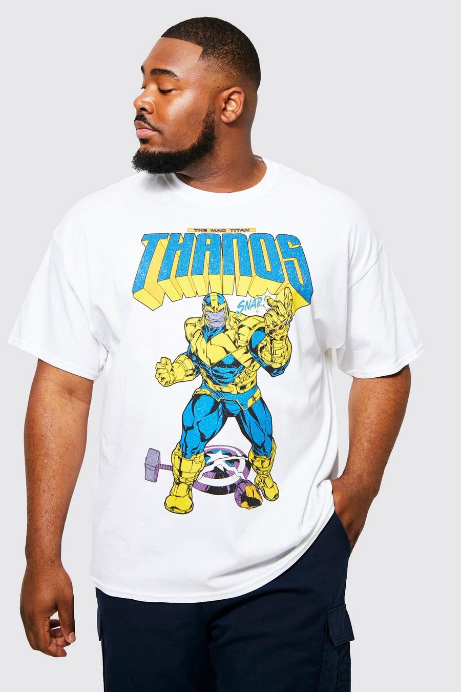 White Plus Marvel Thanos License T-shirt image number 1