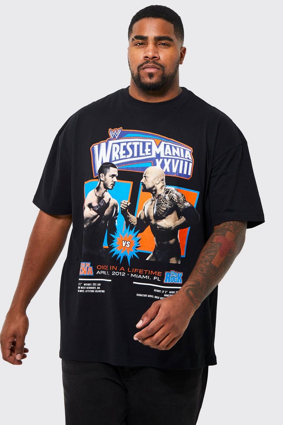 Black Plus Wwe Wrestle Mania License T-shirt