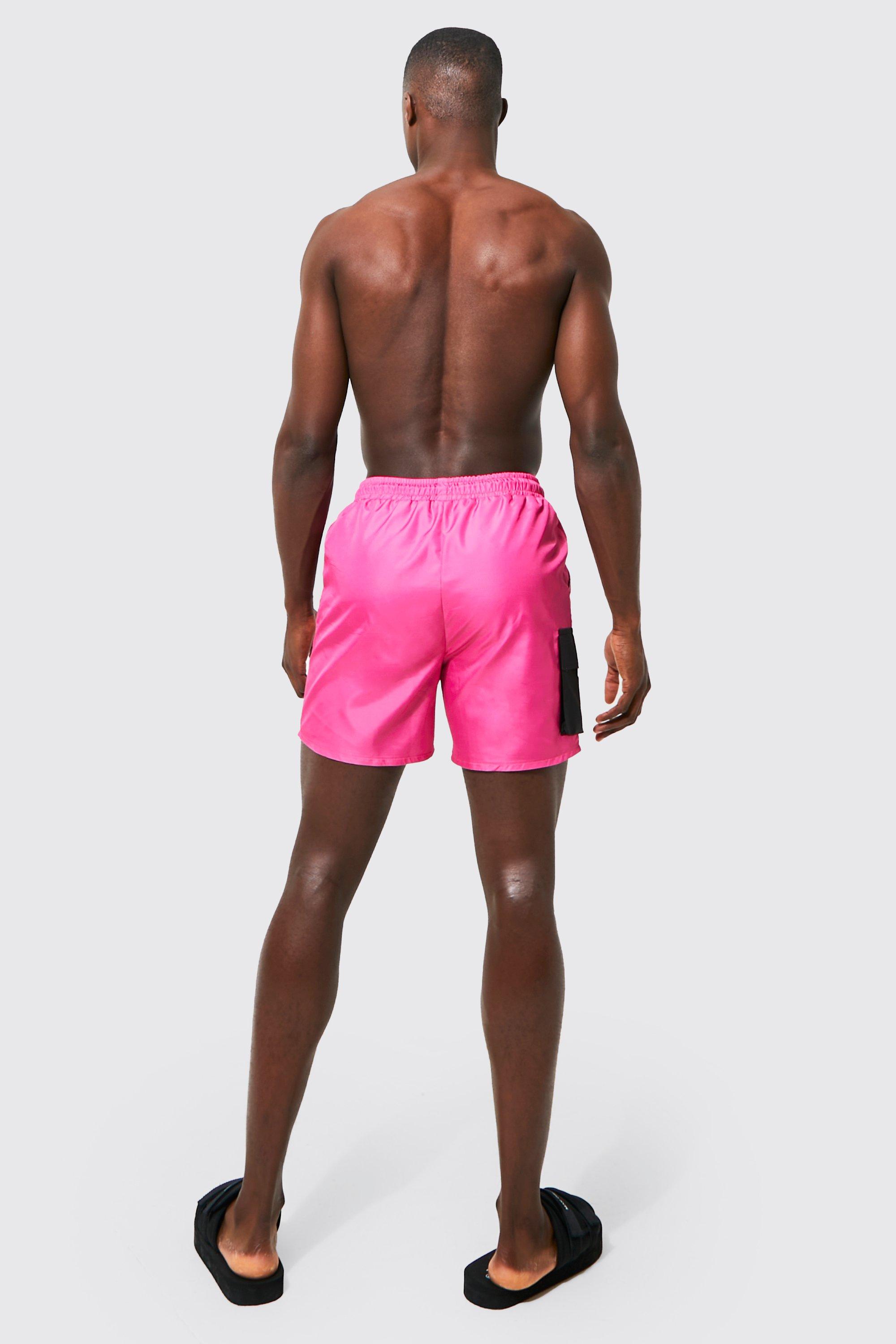 送料無料★boohoo/Mid Length Swim Trunks スイムパンツ 水着 Mid Length Ofcl Cargo Swim Shorts | boohoo USA