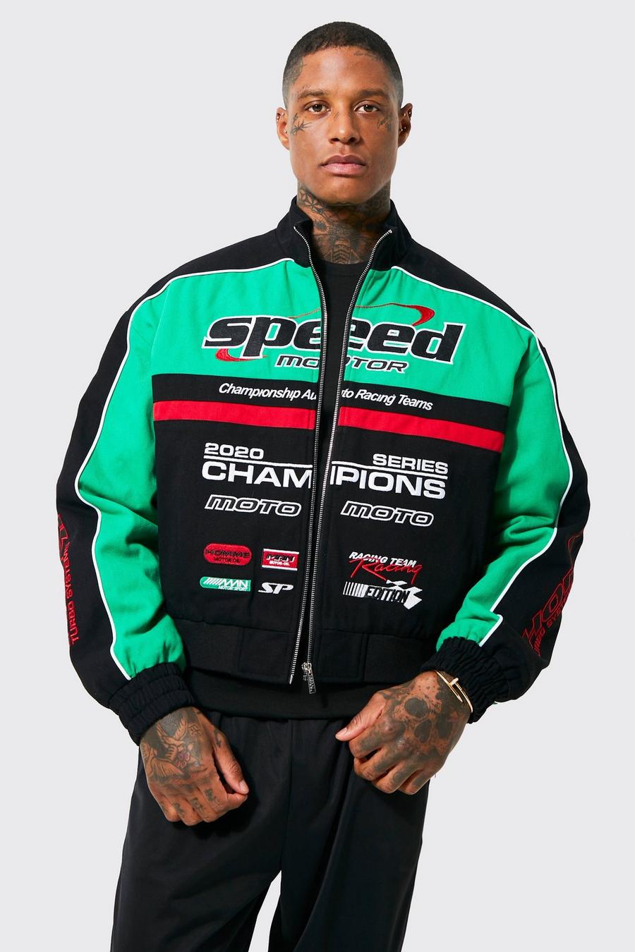 Boxy Speed Moto Jacket | boohoo
