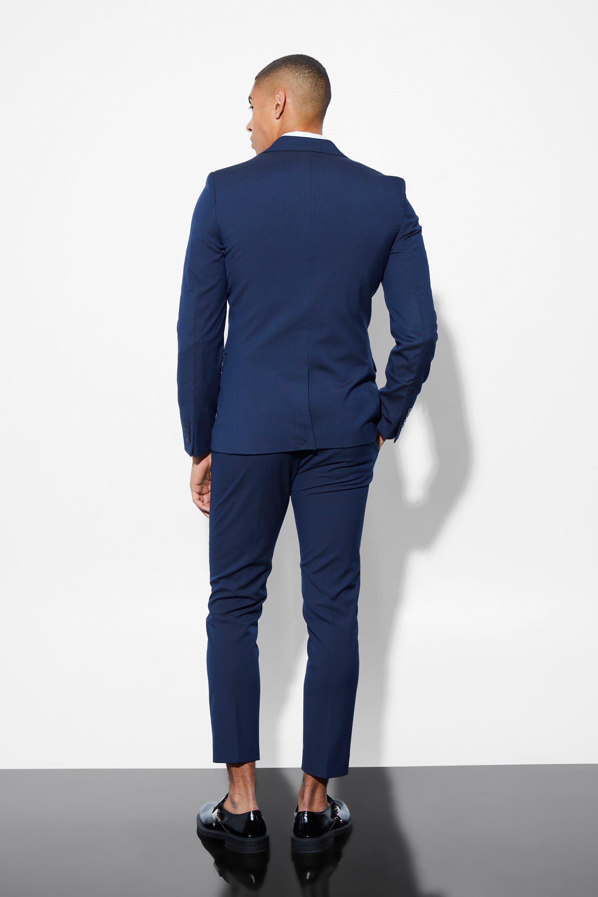 Cropped hot sale navy trousers