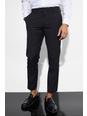 Black Slim Cropped Suit Trousers