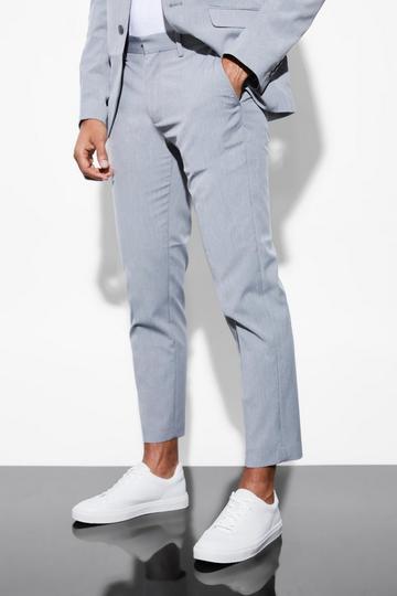 Slim Cropped Suit Trousers grey