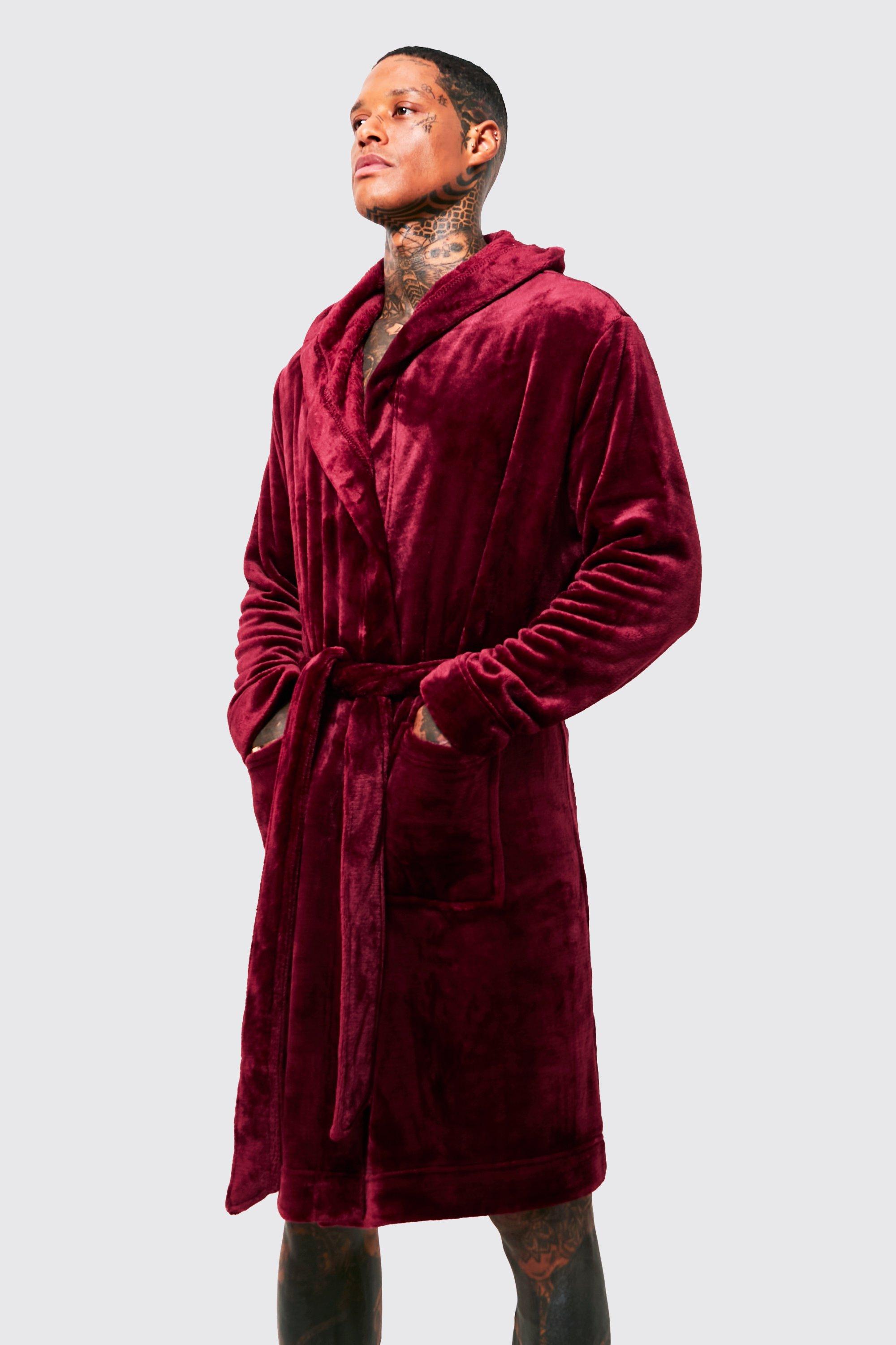 Mens dressing gown outlet boohoo