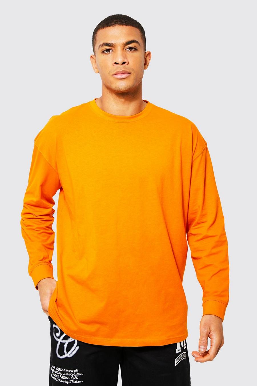 Orange Long Sleeve Oversized T-shirt image number 1