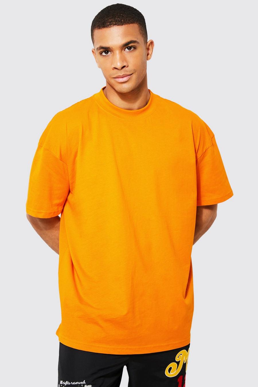 Orange Oversized Extended Neck T-shirt image number 1