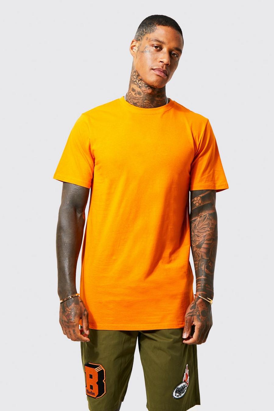 Orange Basic Longline T-shirt