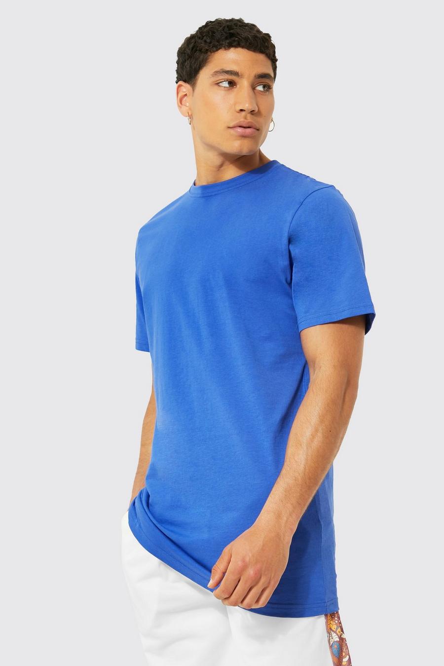 Cobalt azzurro Basic Longline T-shirt image number 1