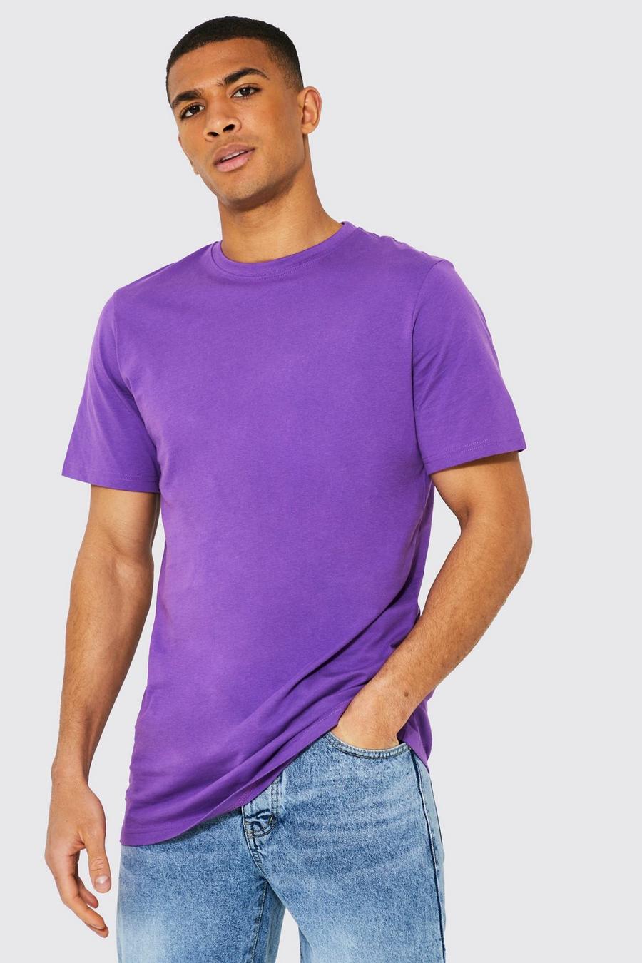 Langes Basic T-Shirt, Purple