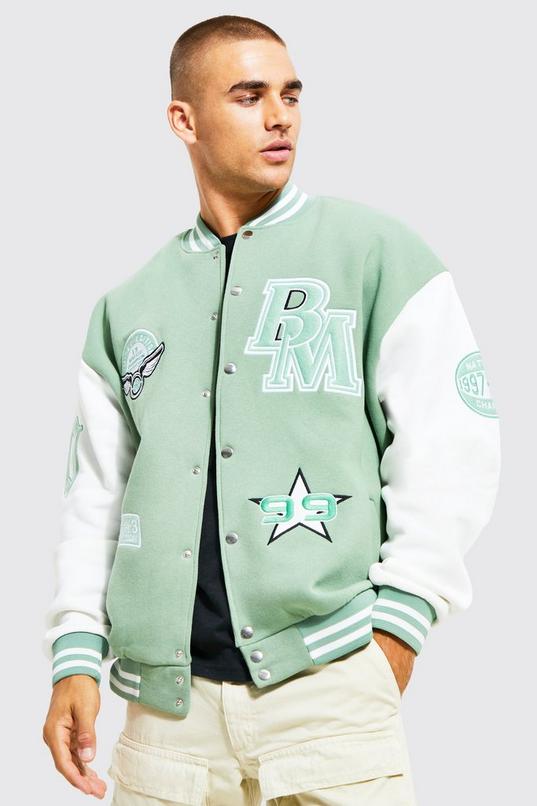 Members Club Applique Varsity Jacket | boohoo Members Club Applique Varsity Jacket | boohoo