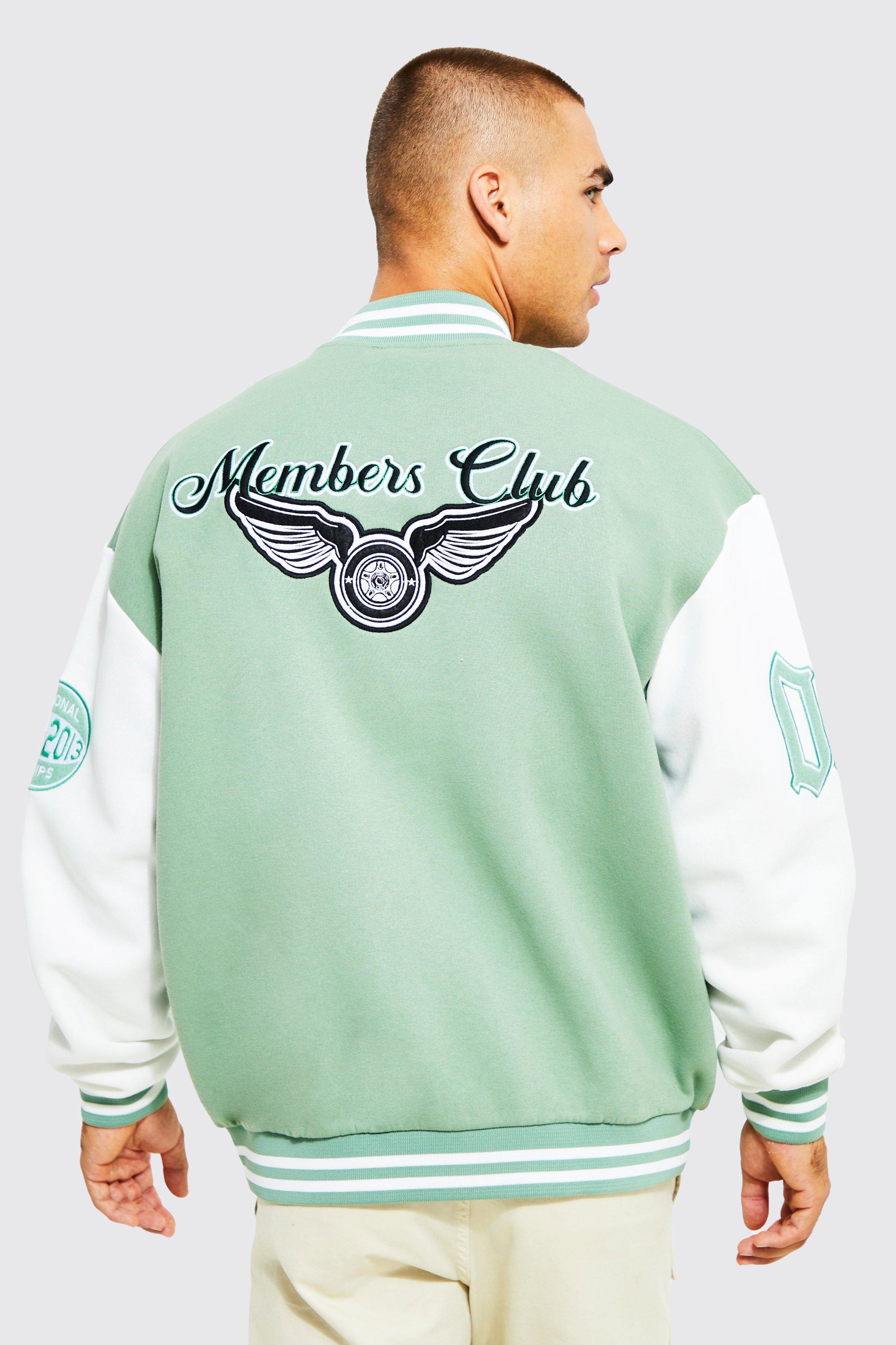 Men's Green Varsity Jacket | The Couture Club