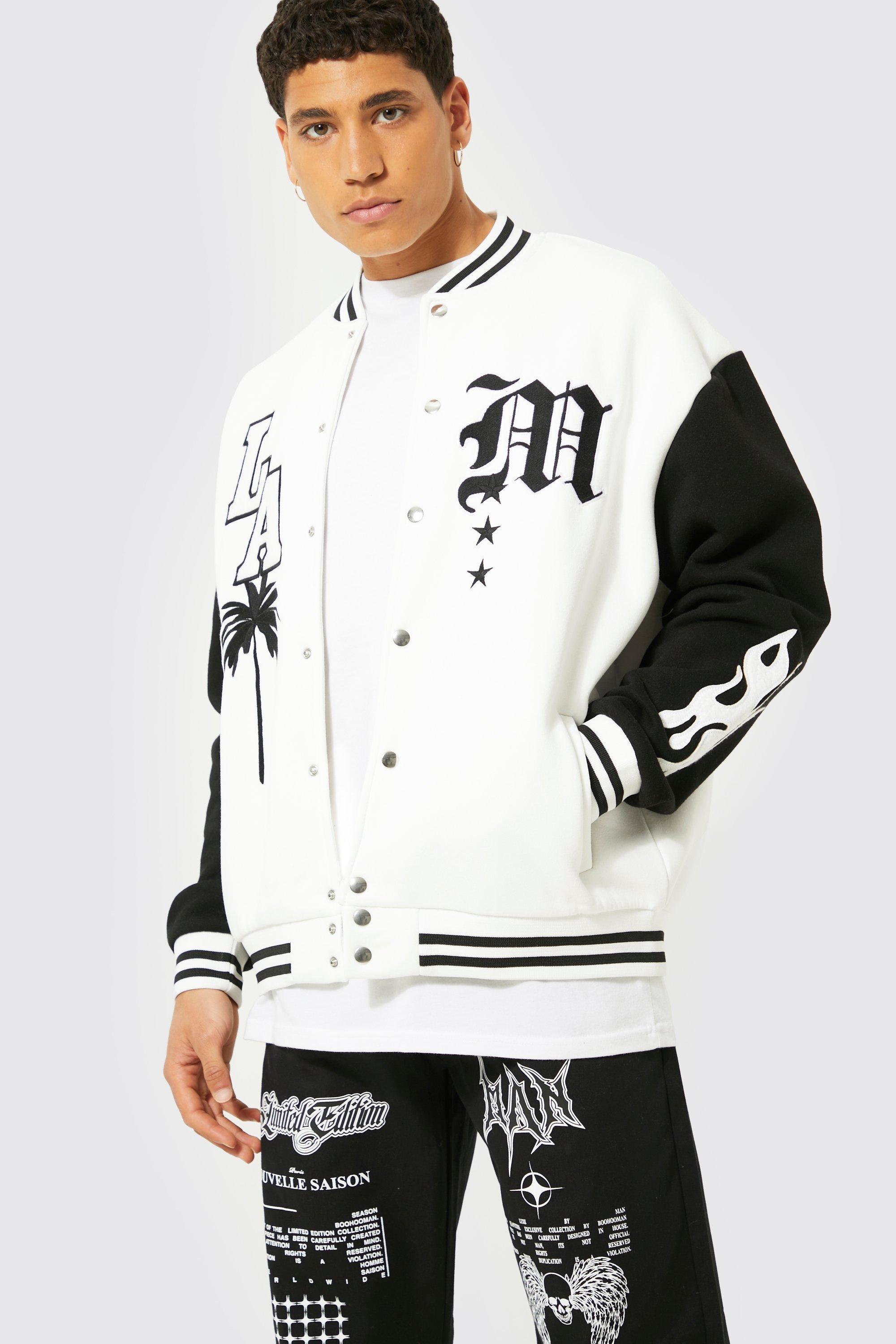 La Badge Jersey Varsity Bomber Jacket