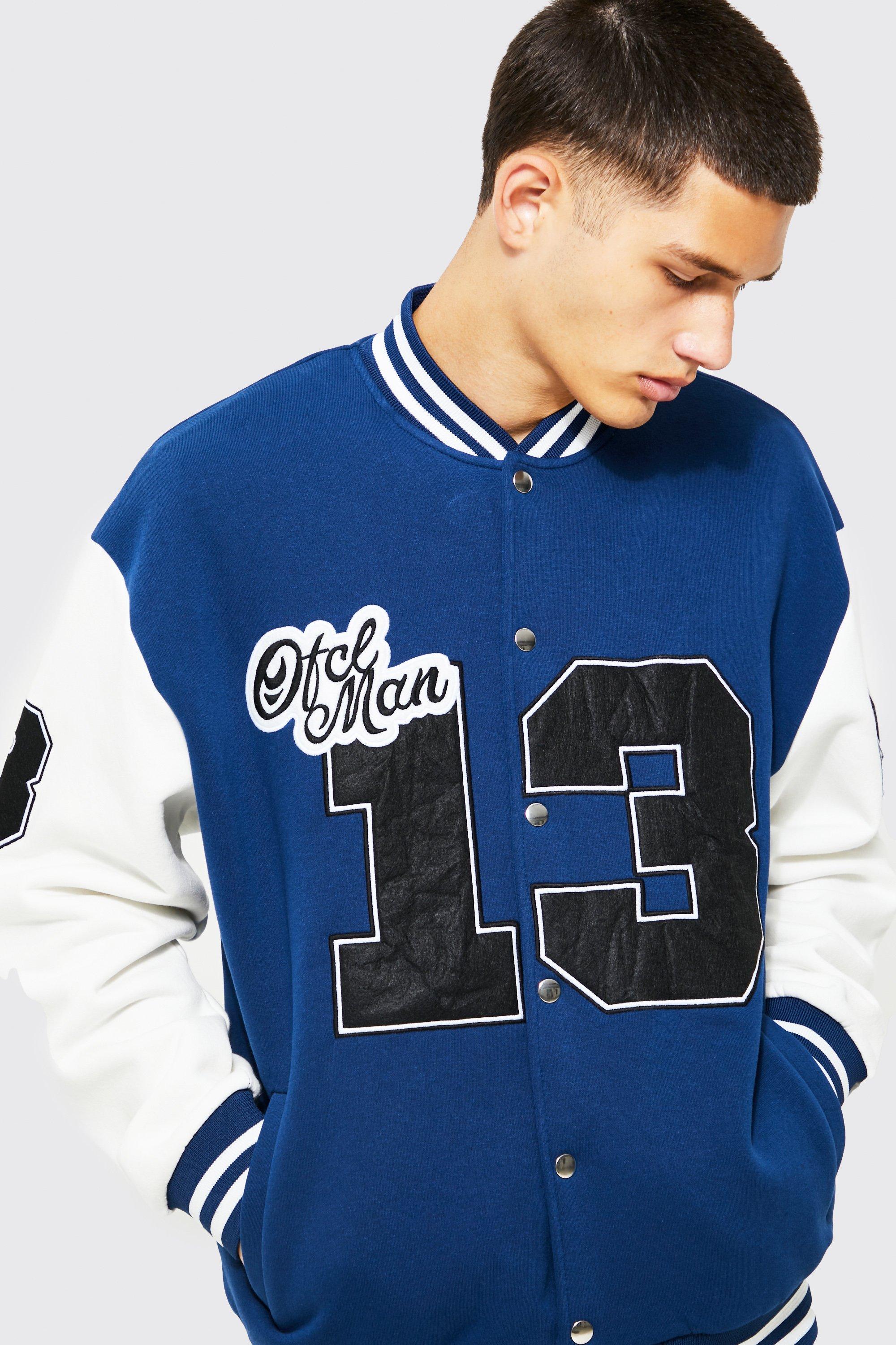 Men's La Badge Jersey Varsity Bomber Jacket