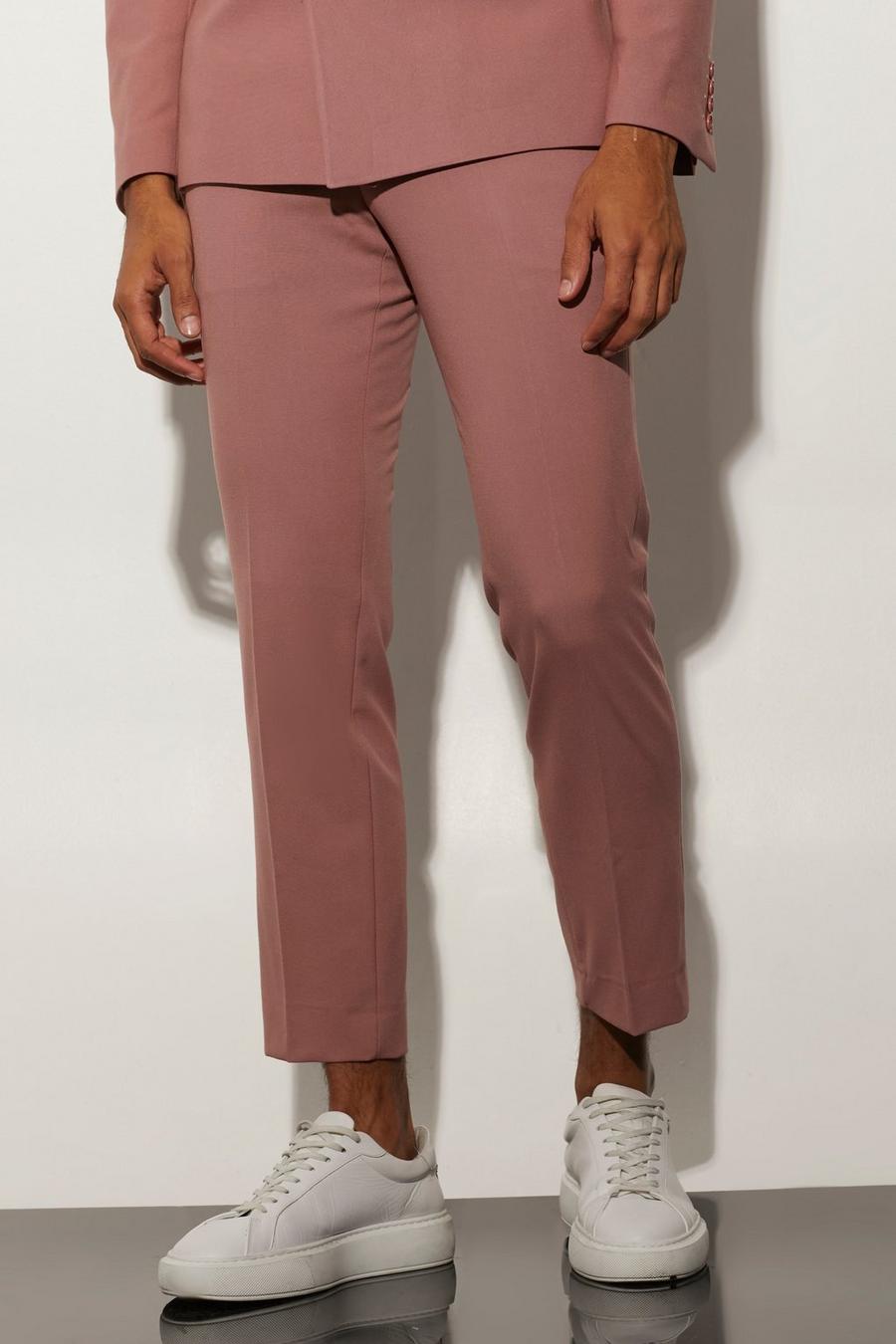 Light pink rosa Slim Crop Suit Trousers image number 1