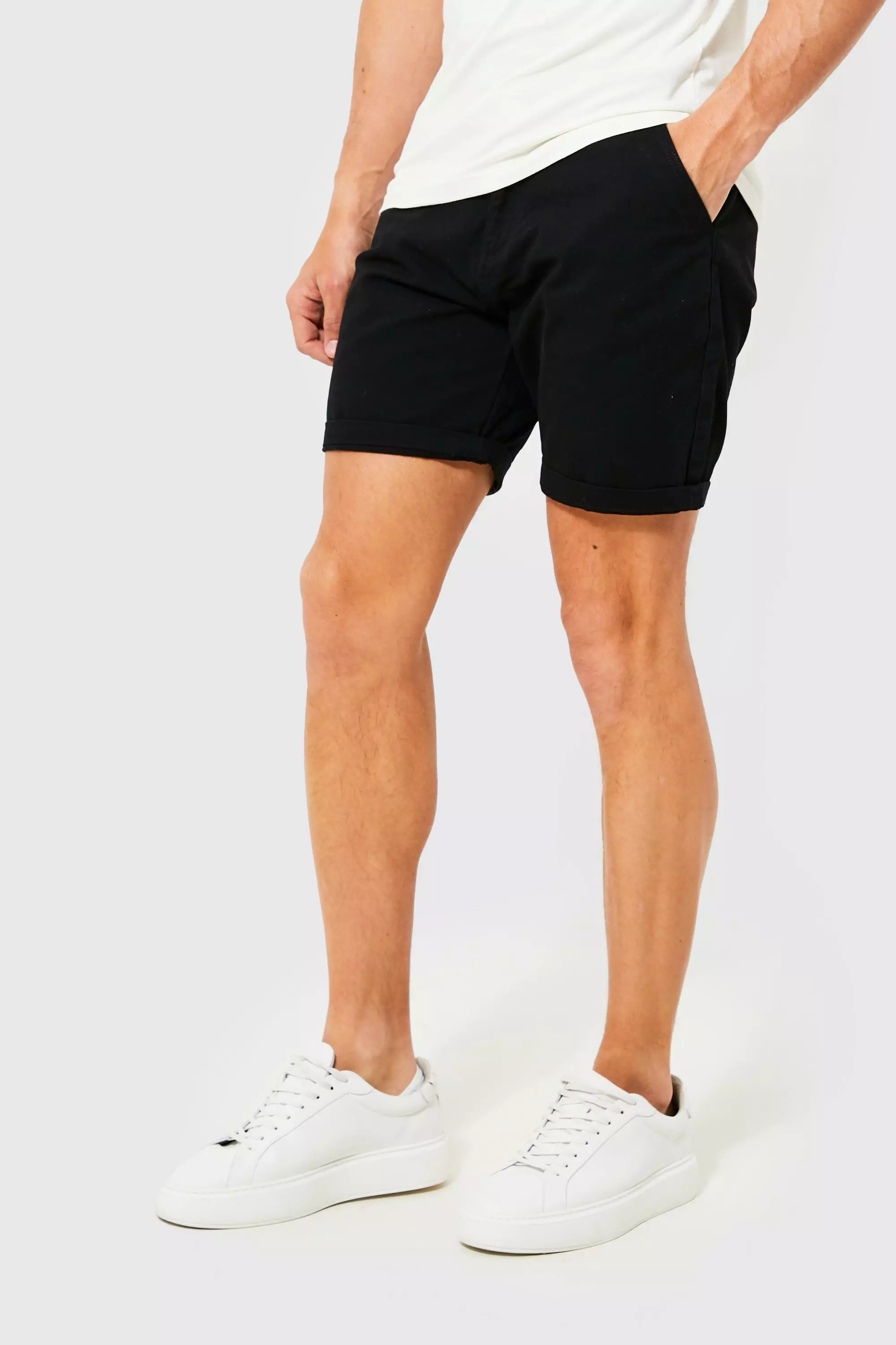 Stretch chino cheap shorts mens