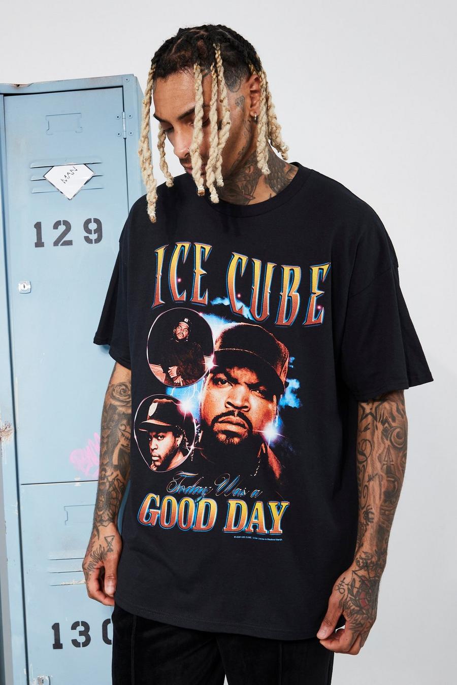 Camiseta oversize vintage con estampado de Ice Cube, Black image number 1