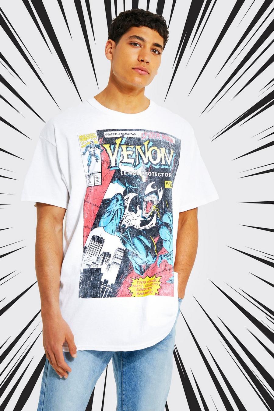 T-shirt oversize ufficiale con fumetto Venom, White image number 1