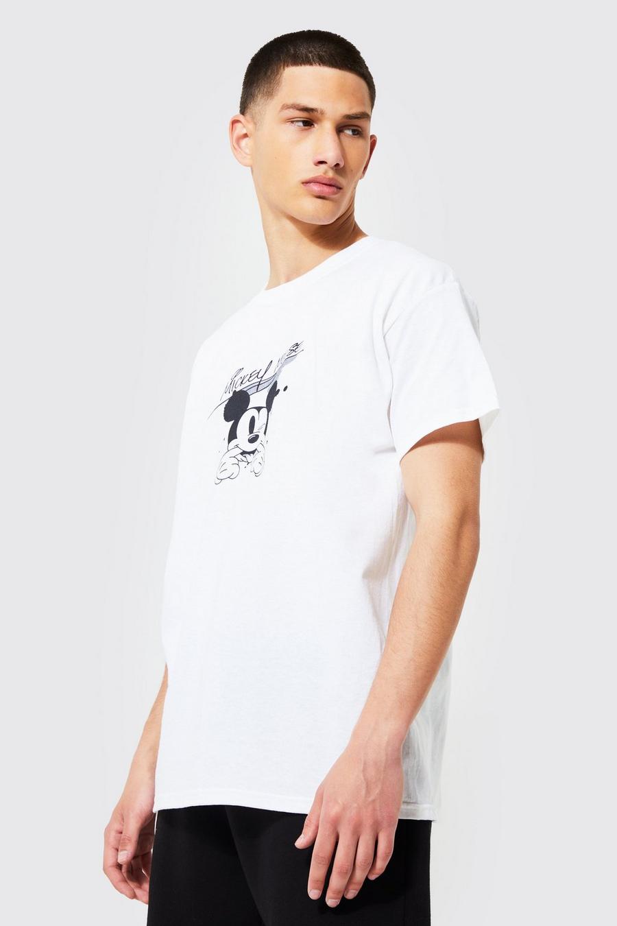 White Musse Pigg T-shirt med tryck image number 1