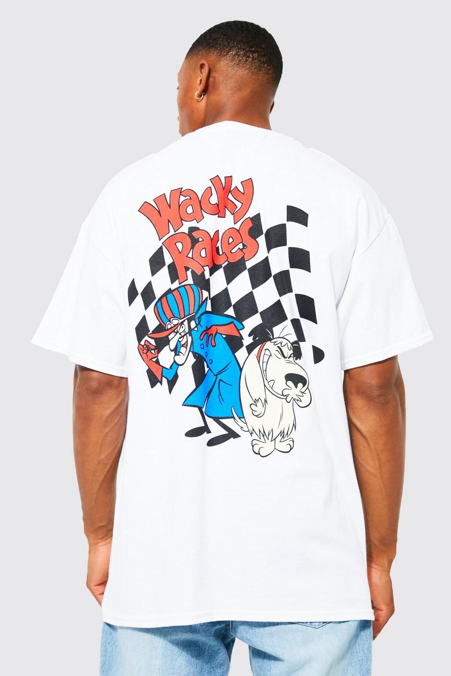 White vit Oversized Wackey Races License T-shirt