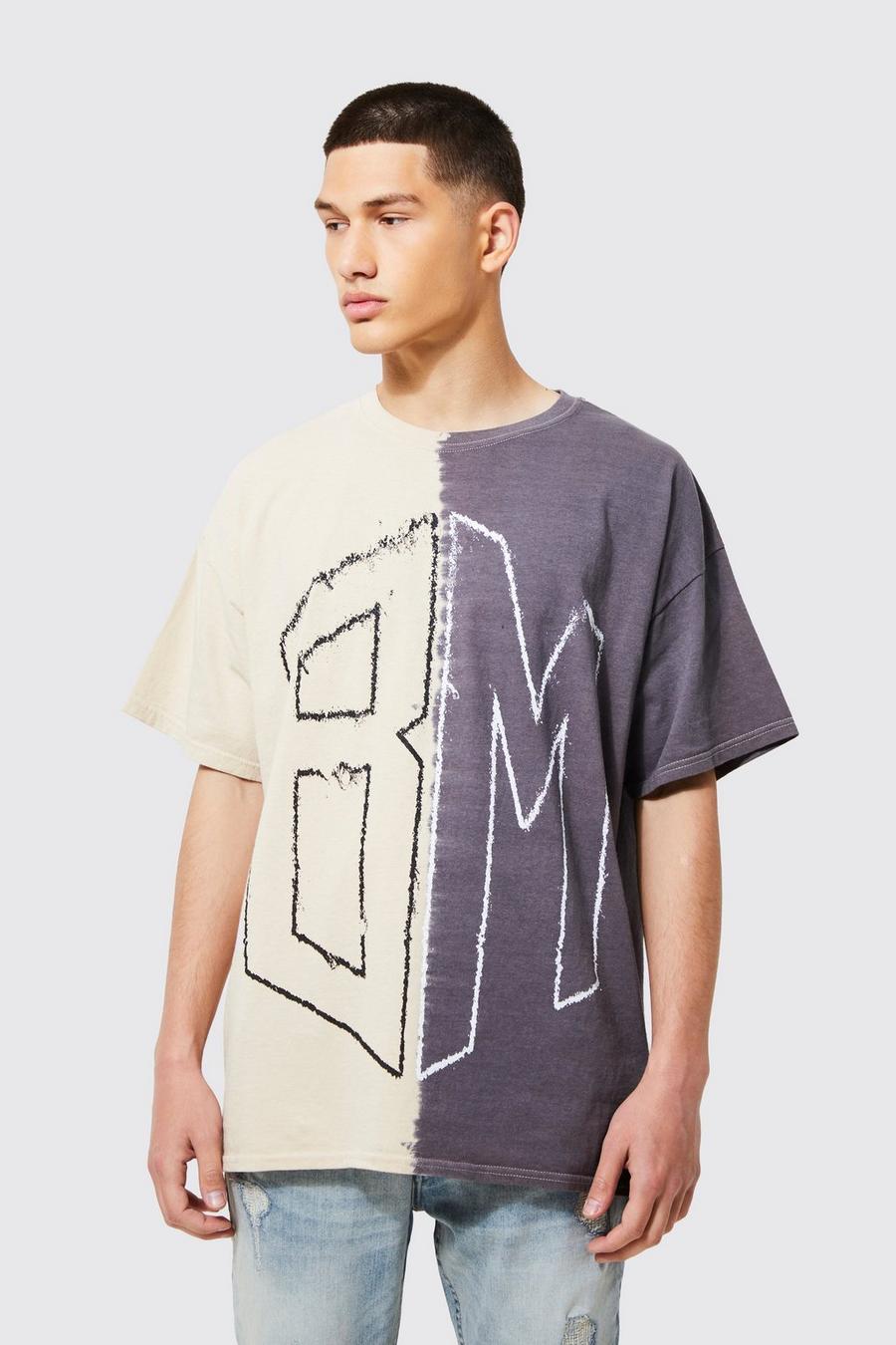 boohoo Men's Oversized Bleach Tie Dye Graphic T-Shirt