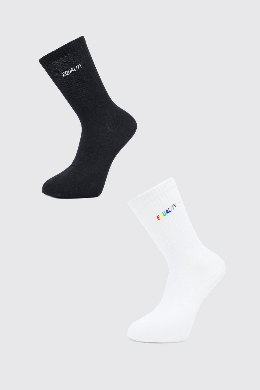 Pride 2er-Pack Sport-Socken mit Equality-Stickerei, Multi