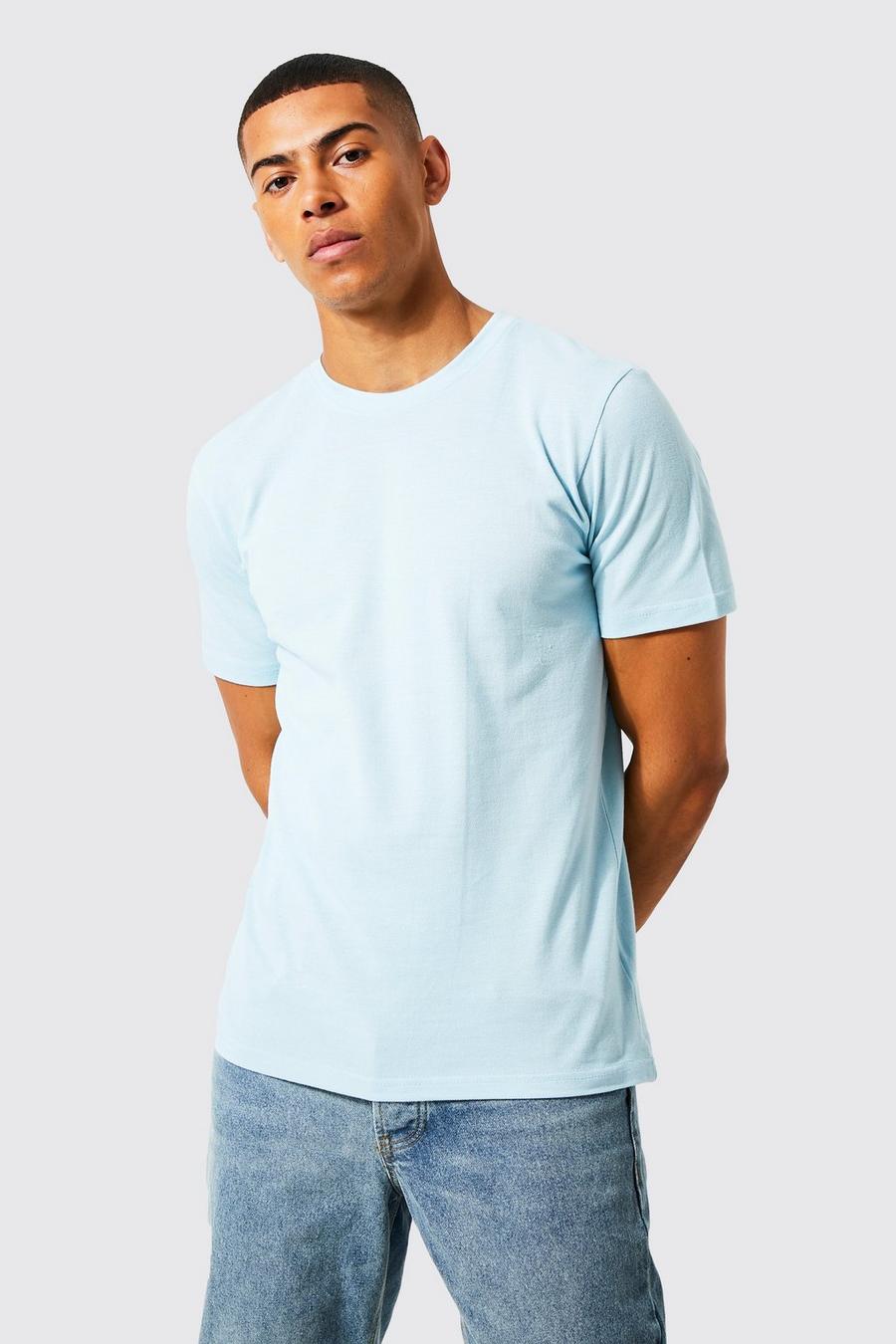 Light blue Slim Fit Pique T-shirt