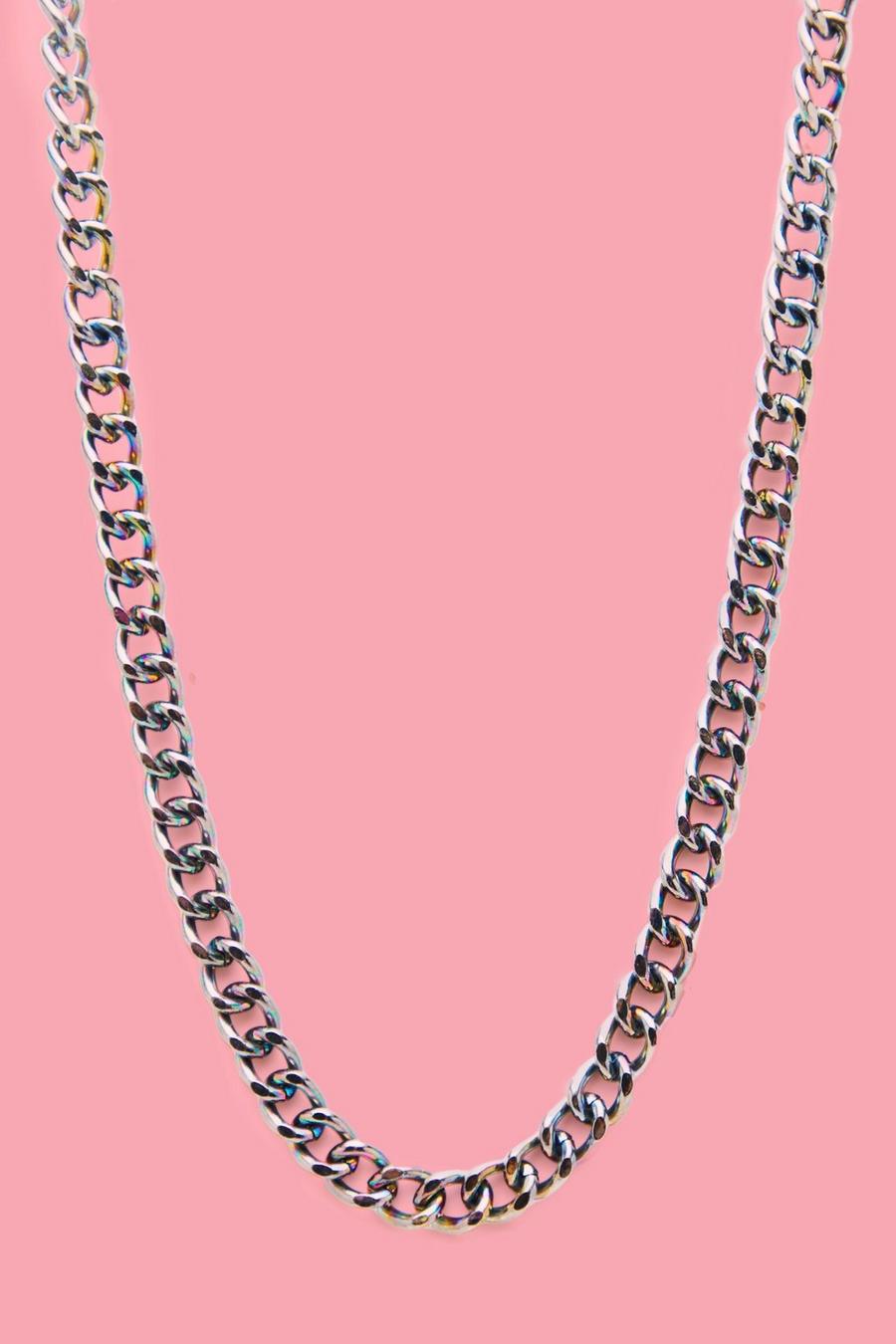 Multi Pride Rainbow Petrol Metal Chain Necklace image number 1