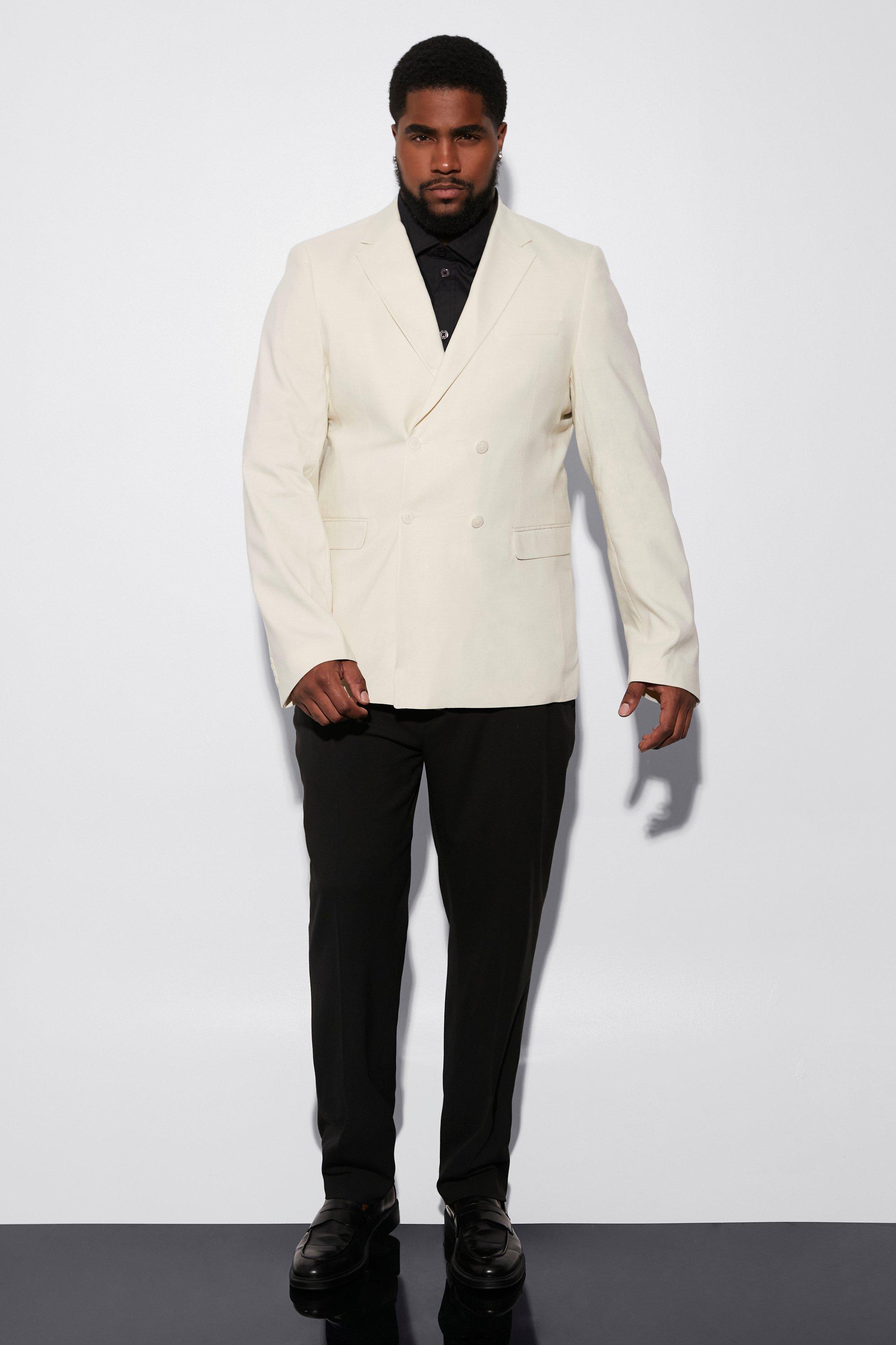 White linen store suit plus size