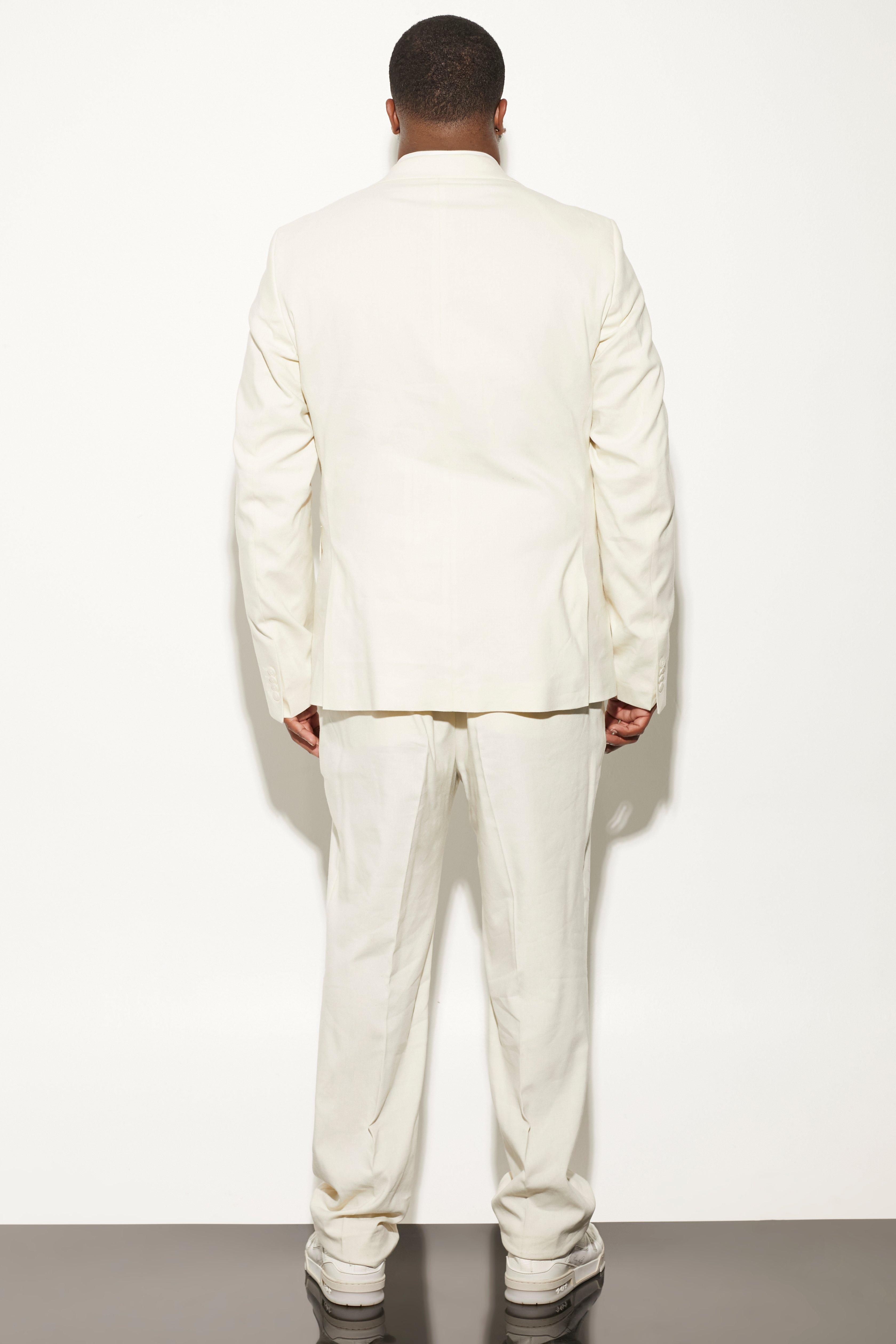 Plus size white linen pants outlet suit