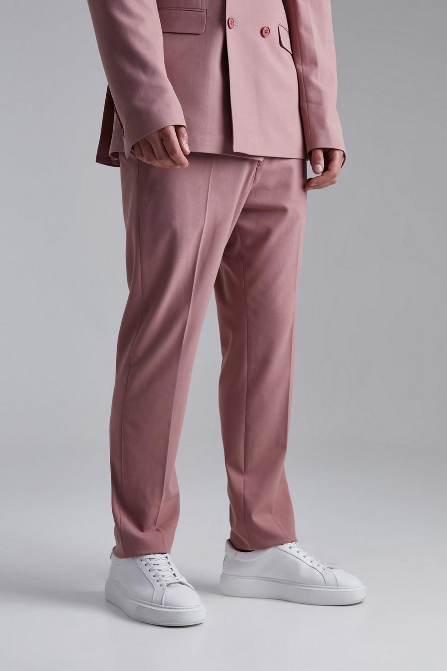 ורוד בהיר pink מכנסי חליפה בגזרה צרה לגברים גבוהים image number 1