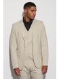 Beige Tall Single Breasted Slim Stripe Suit Jacket