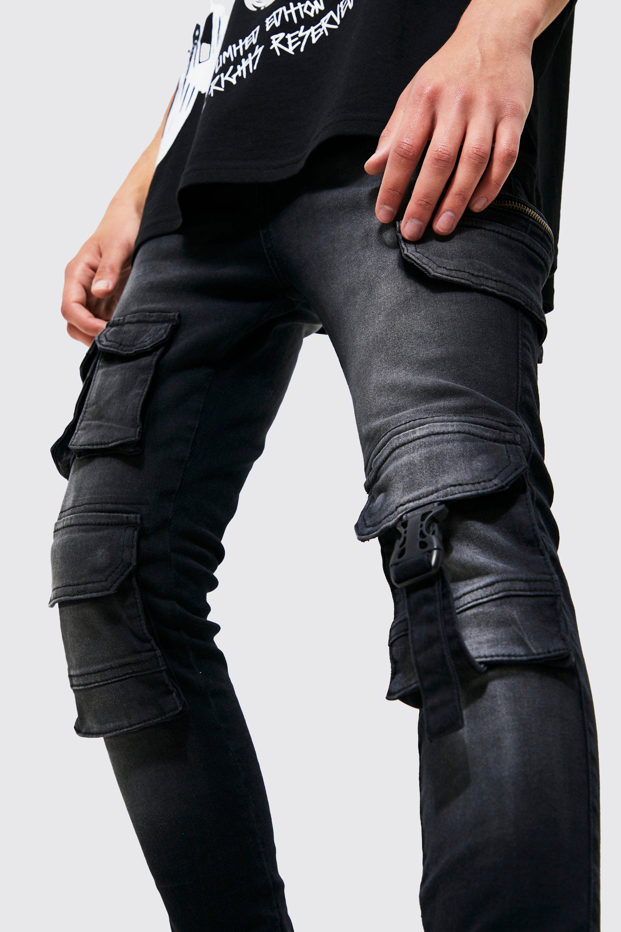 studie Klaar het ergste Super Skinny 3d Pocket Cargo Jeans | boohoo