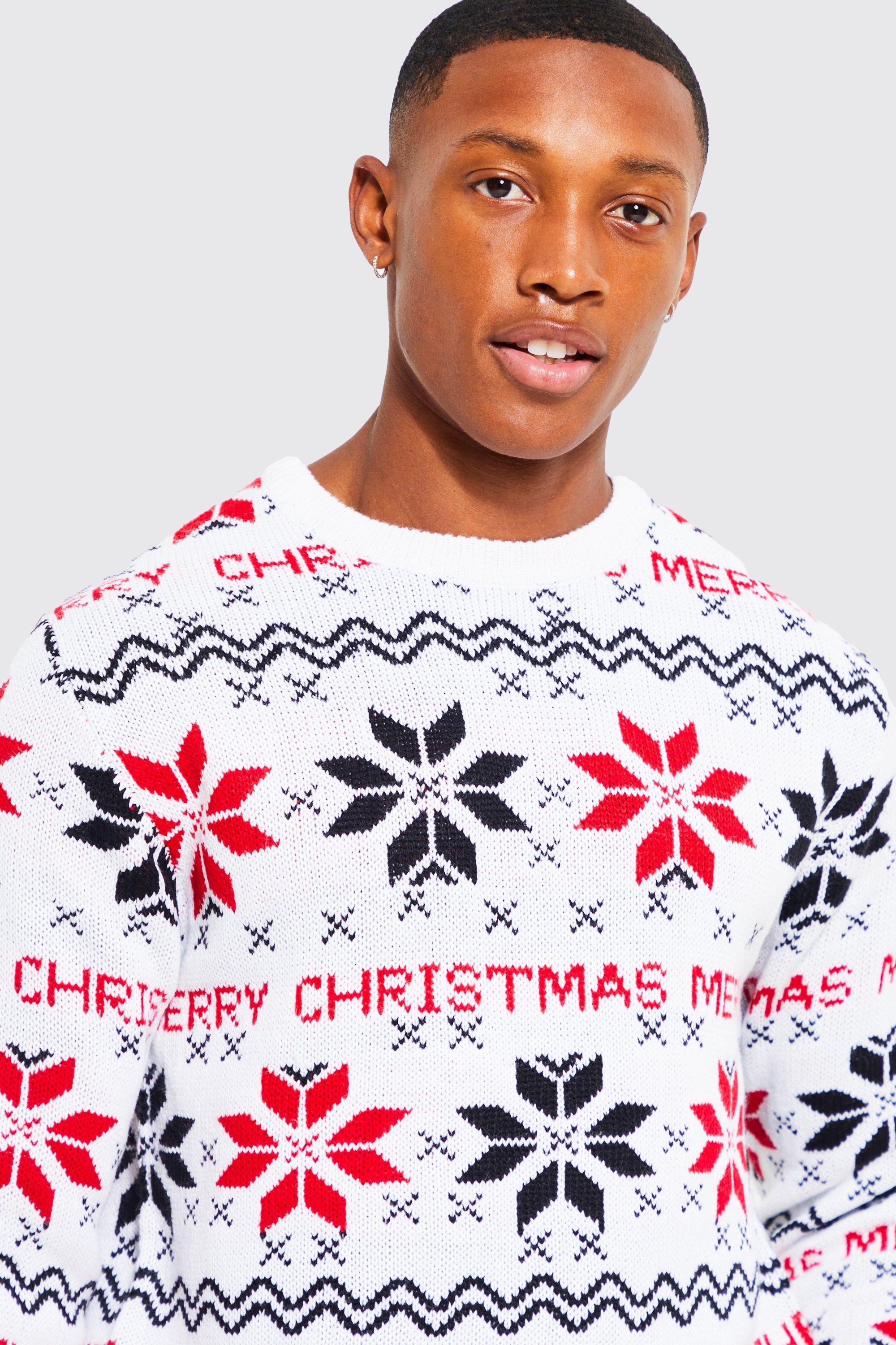 Merry Christmas Fairisle Jumper boohoo UK