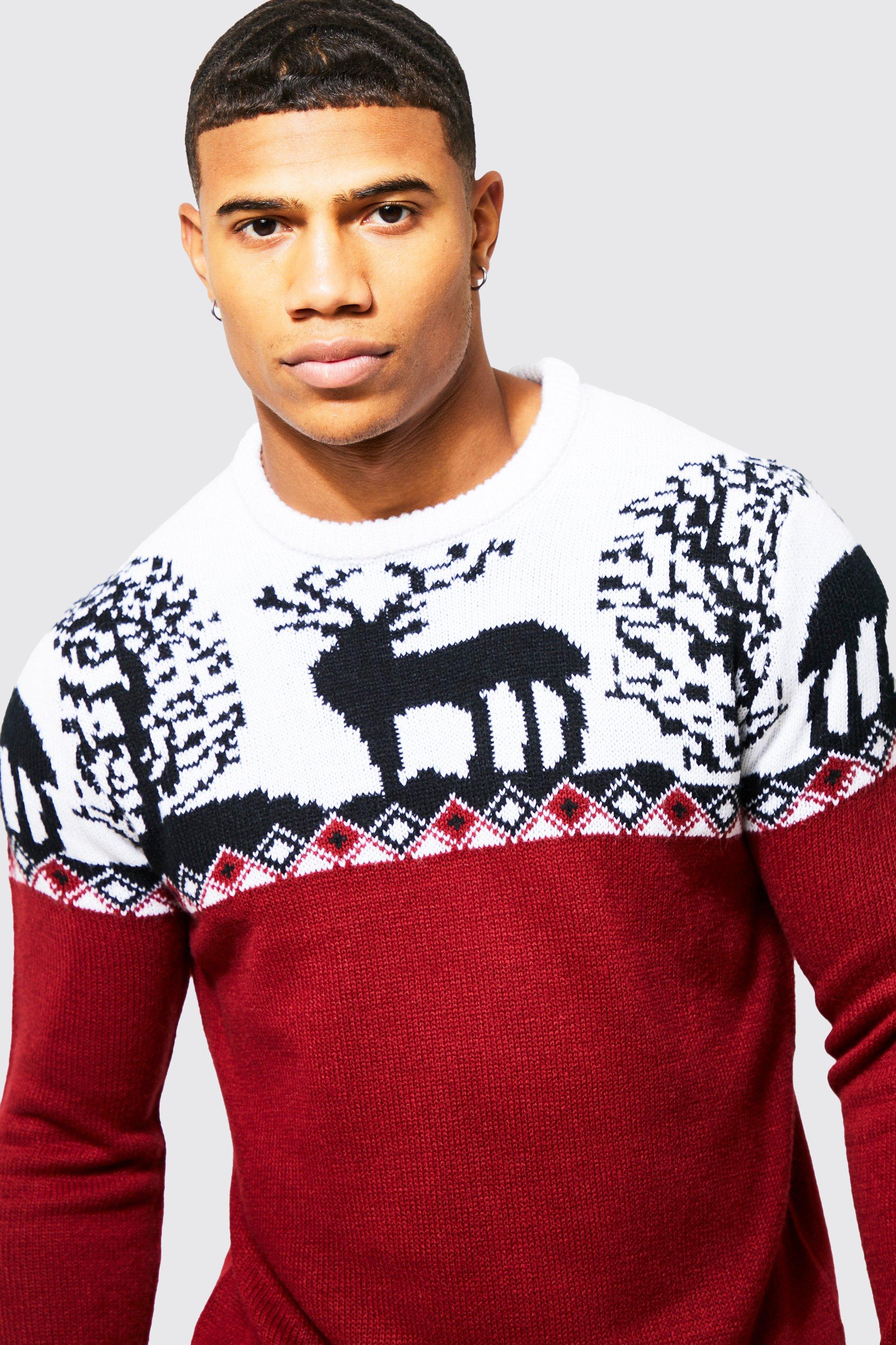 Mens christmas jumper on sale boohoo